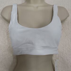 Andie White The Ventura Ribbed Scoop Neck Top Small